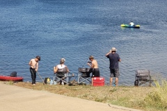 People enjoying fishing and boating